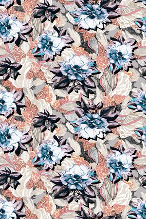 抽象花卉印花华亿平台图片