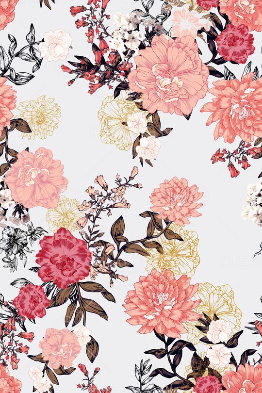 抽象花卉印花华亿平台图片