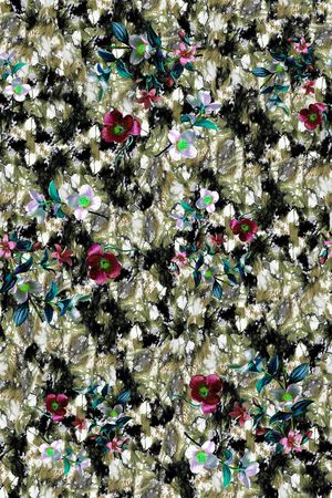 彩底花卉印花华亿平台图片