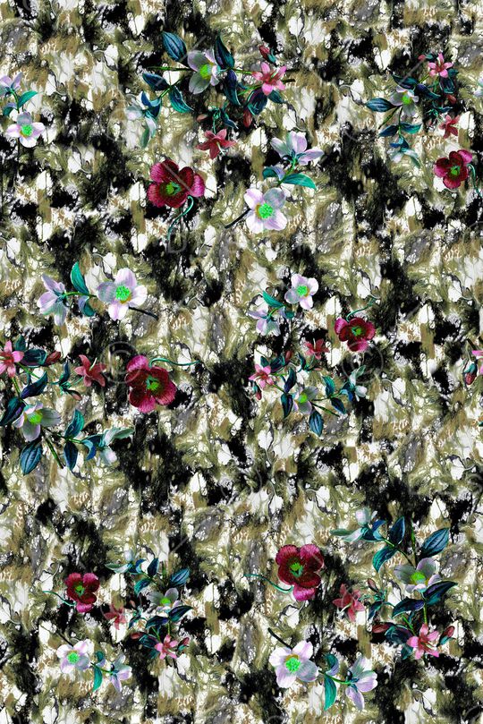 彩底花卉印花华亿平台图片