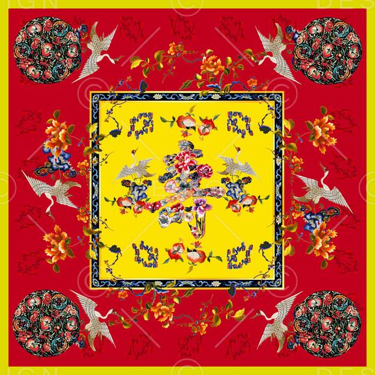 方巾印花华亿平台图片