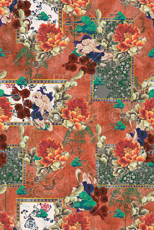 复古印花华亿平台图片