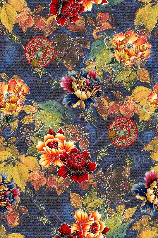 复古印花华亿平台图片