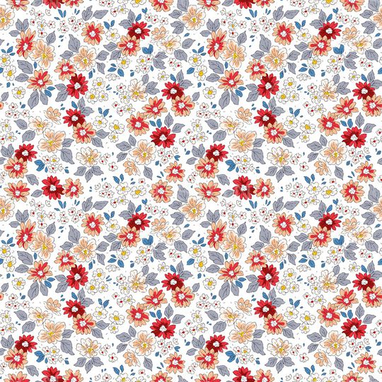 清爽底花卉印花华亿平台图片