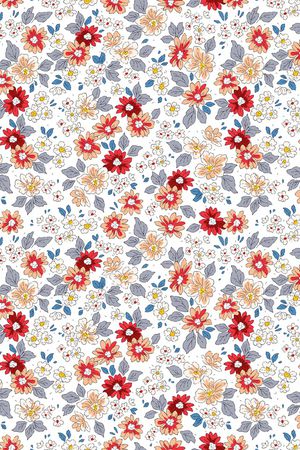 清爽底花卉印花华亿平台图片