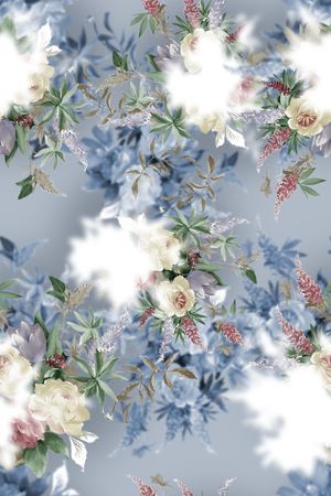 清爽底花卉印花华亿平台图片