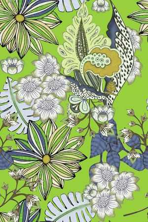 清爽底花卉印花华亿平台图片