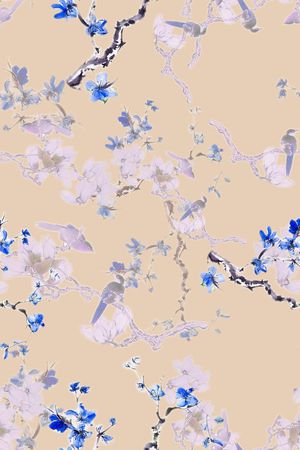 玉兰花印花华亿平台图片