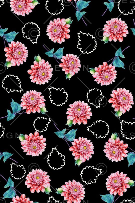 清爽底花卉印花华亿平台图片