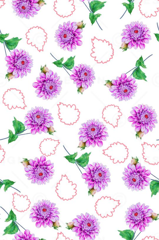 清爽底花卉印花华亿平台图片