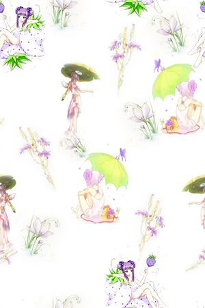 清爽底花卉印花华亿平台图片