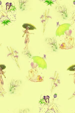 清爽底花卉印花华亿平台图片