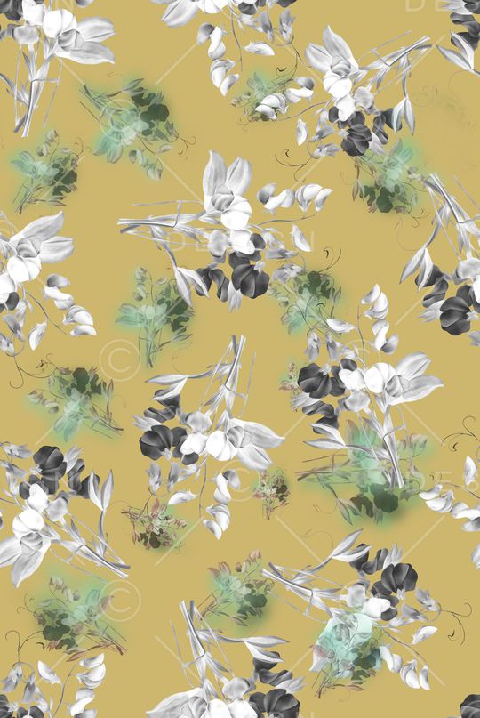 清爽底花卉印花华亿平台图片