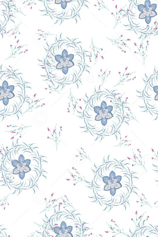 清爽底花卉印花华亿平台图片