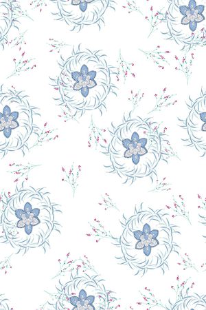 清爽底花卉印花华亿平台图片