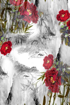 中长巾印花华亿平台图片