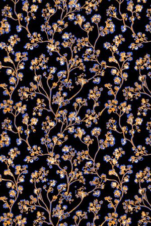 清爽底花卉印花华亿平台图片