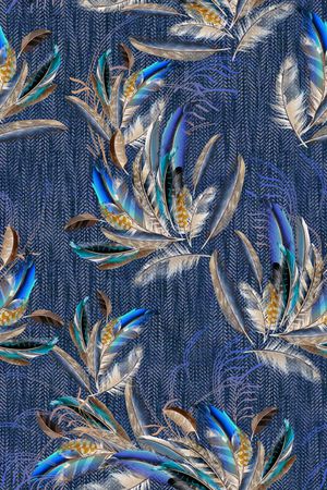 羽毛印花华亿平台图片