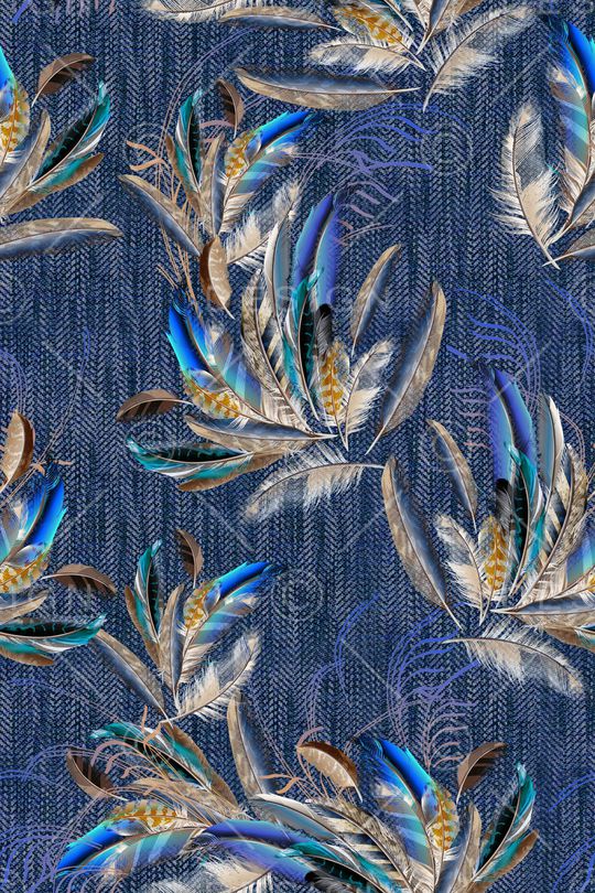 羽毛印花华亿平台图片