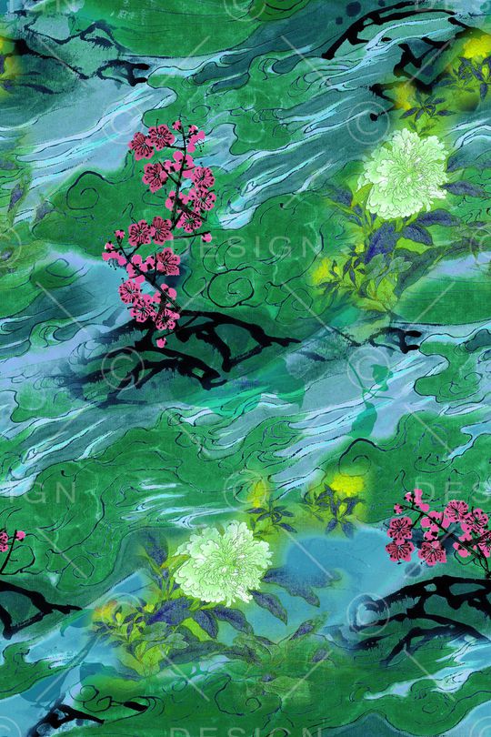 花卉印花华亿平台图片