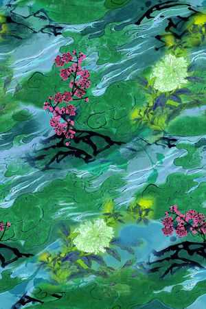 花卉印花华亿平台图片