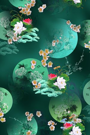 花卉印花华亿平台图片