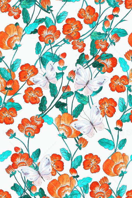 花卉蝴蝶印花华亿平台图片