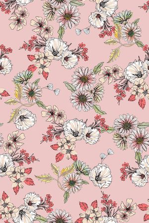 手绘花卉印花华亿平台图片