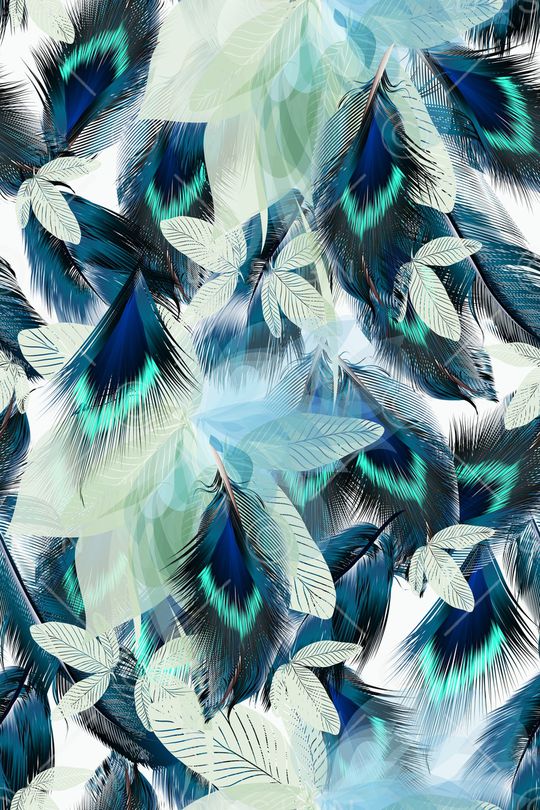 羽毛印花华亿平台图片