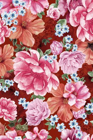 民族花卉印花华亿平台图片