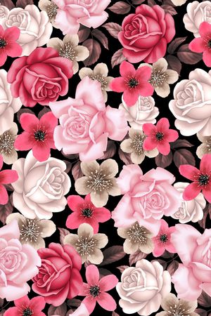 民族花卉印花华亿平台图片