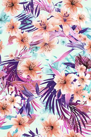 民族花卉印花华亿平台图片