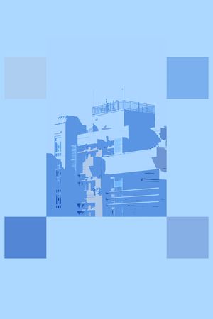 蓝色印花华亿平台图片