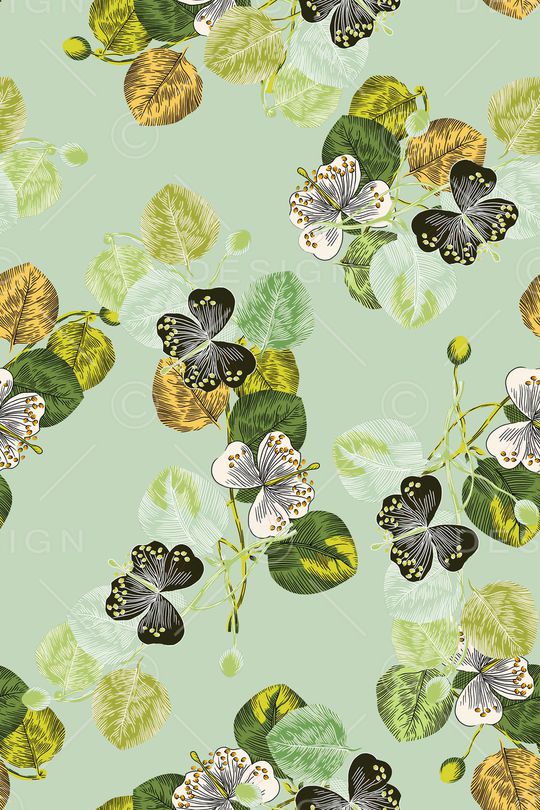 绿植树叶印花华亿平台图片