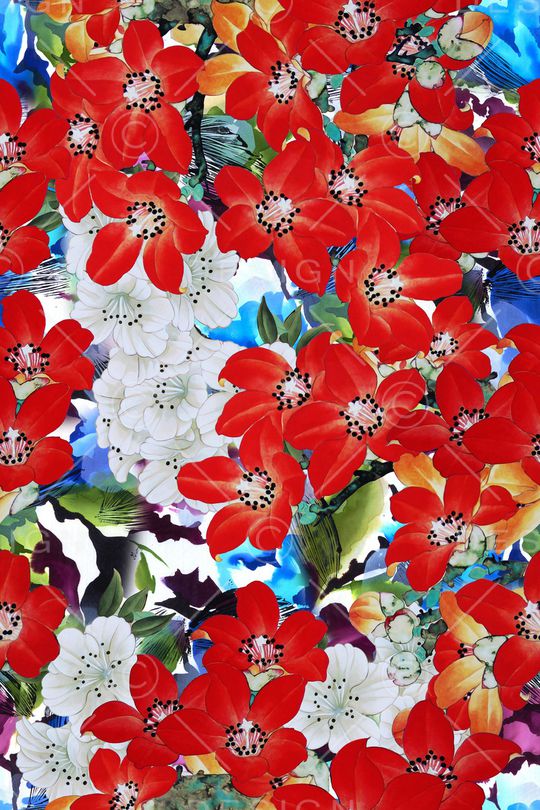 花卉印花华亿平台图片