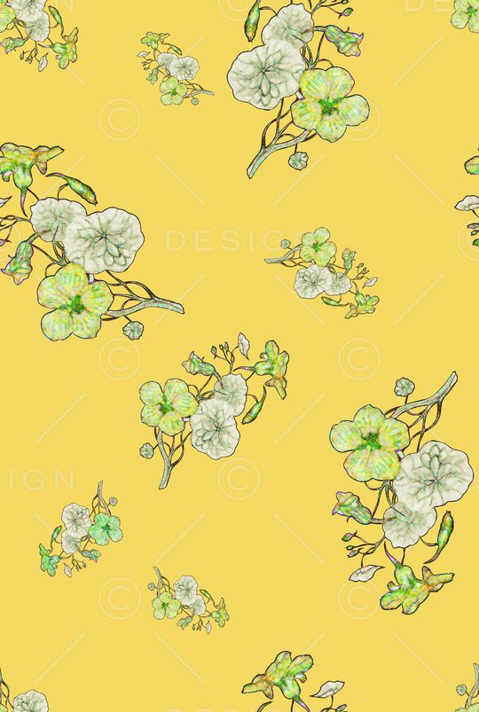 清爽底花卉印花华亿平台图片