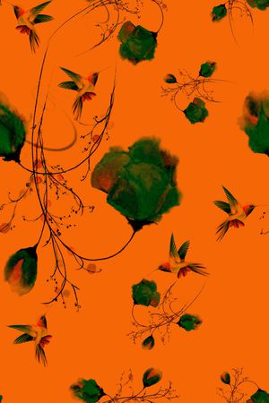 花鸟印花华亿平台图片