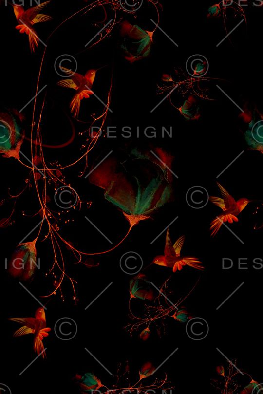 花鸟印花华亿平台图片