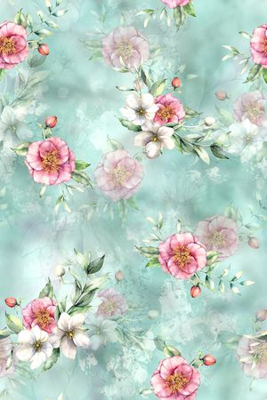 花卉印花华亿平台图片