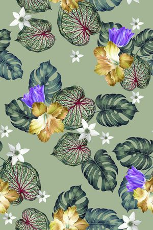 绿植树叶印花华亿平台图片