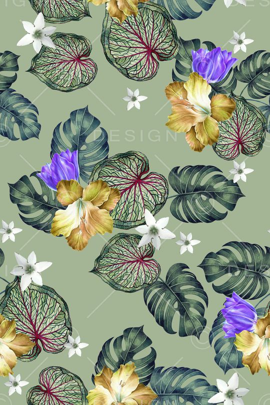 绿植树叶印花华亿平台图片