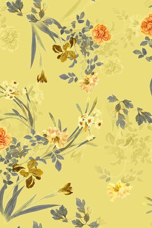 清爽底花卉印花华亿平台图片