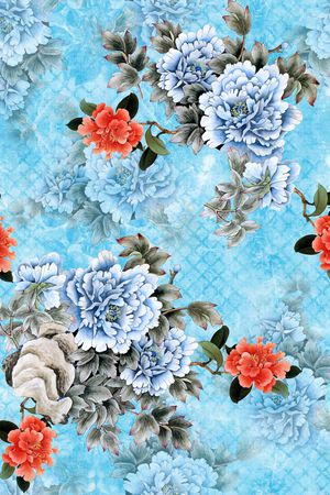 花卉印花华亿平台图片