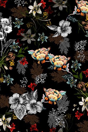 连衣裙印花华亿平台图片