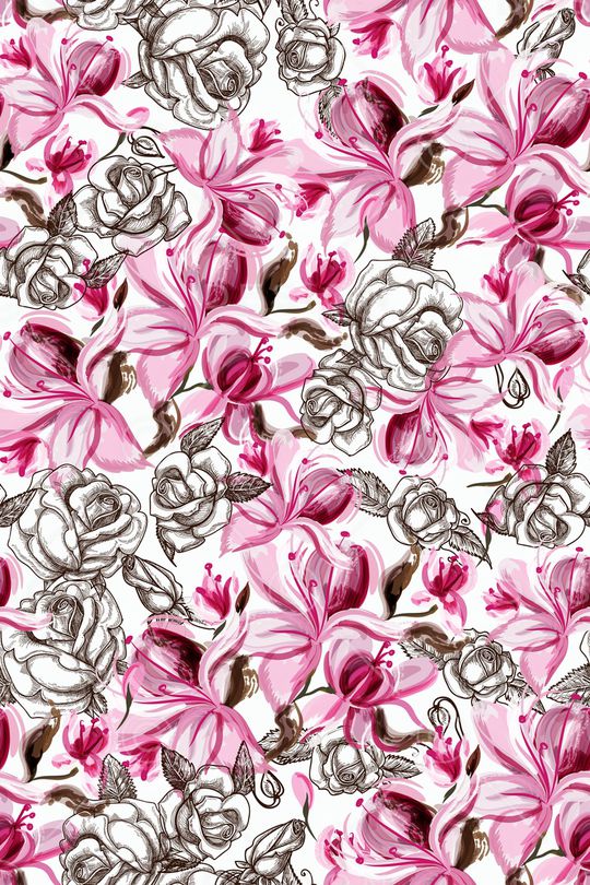 花卉印花华亿平台图片