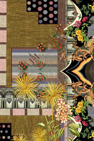 复古印花华亿平台图片