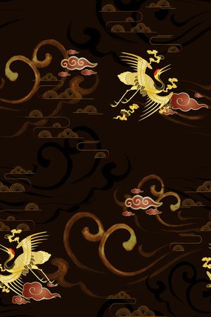 仙鹤印花华亿平台图片