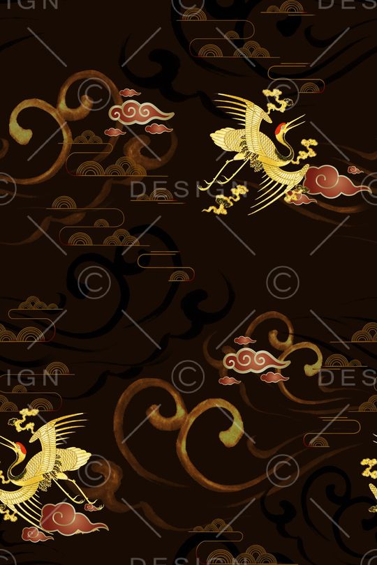 仙鹤印花华亿平台图片