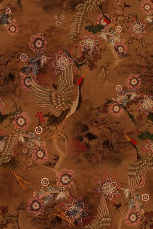 仙鹤印花华亿平台图片