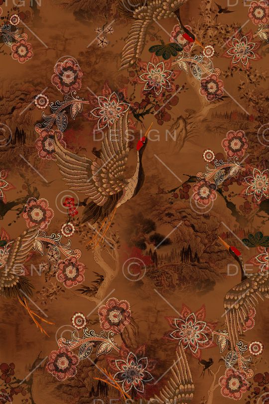 仙鹤印花华亿平台图片